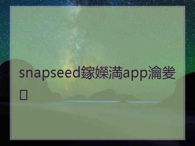 snapseed鎵嬫満app瀹夎
