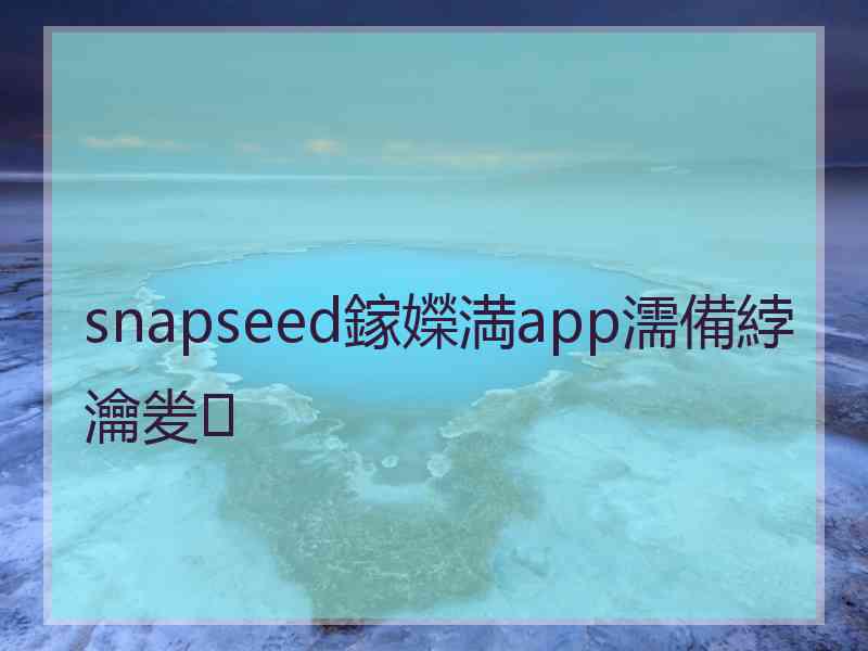 snapseed鎵嬫満app濡備綍瀹夎