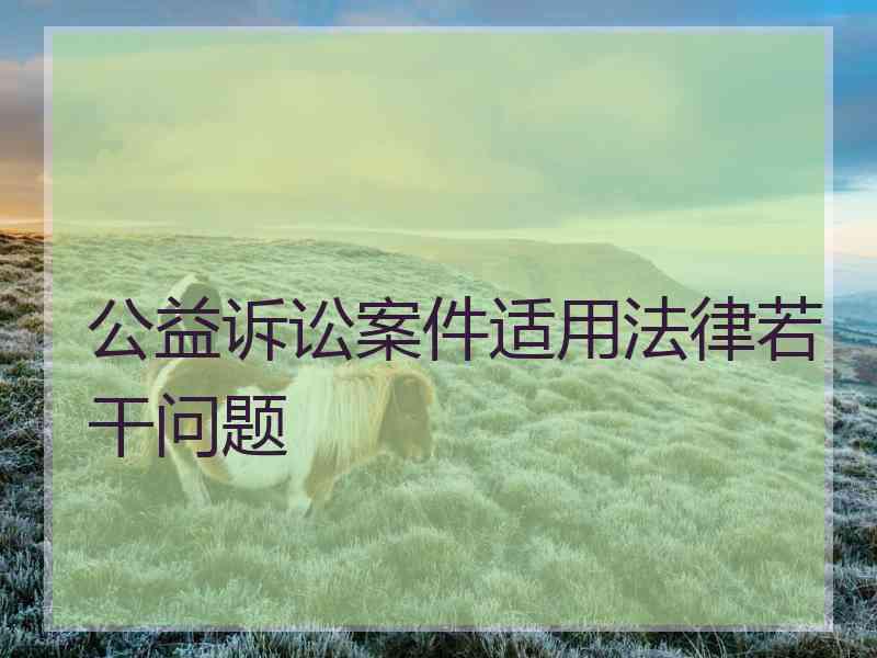 公益诉讼案件适用法律若干问题