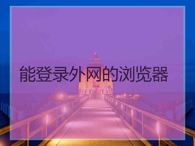 能登录外网的浏览器