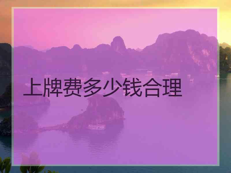 上牌费多少钱合理