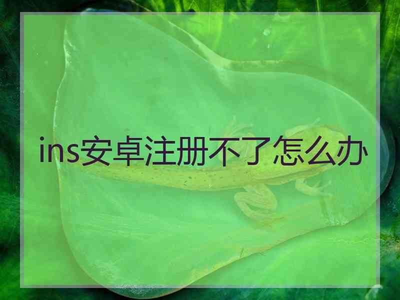 ins安卓注册不了怎么办