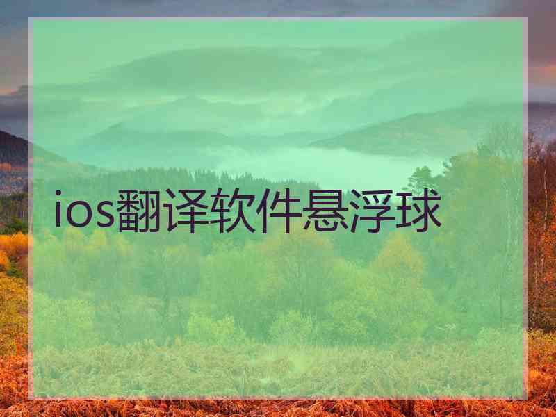 ios翻译软件悬浮球