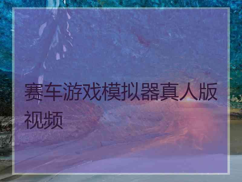 赛车游戏模拟器真人版视频
