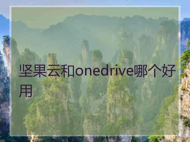 坚果云和onedrive哪个好用