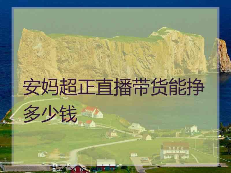 安妈超正直播带货能挣多少钱