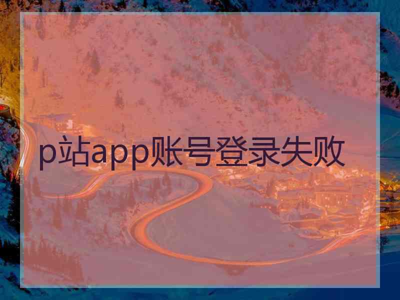 p站app账号登录失败