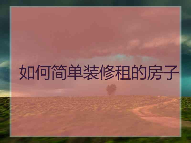 如何简单装修租的房子