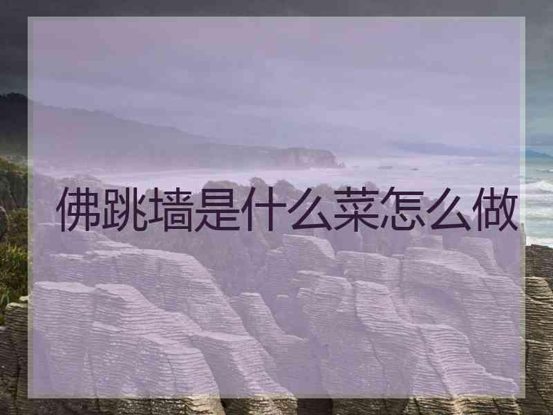 佛跳墙是什么菜怎么做