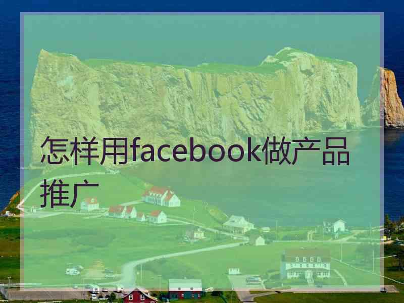 怎样用facebook做产品推广